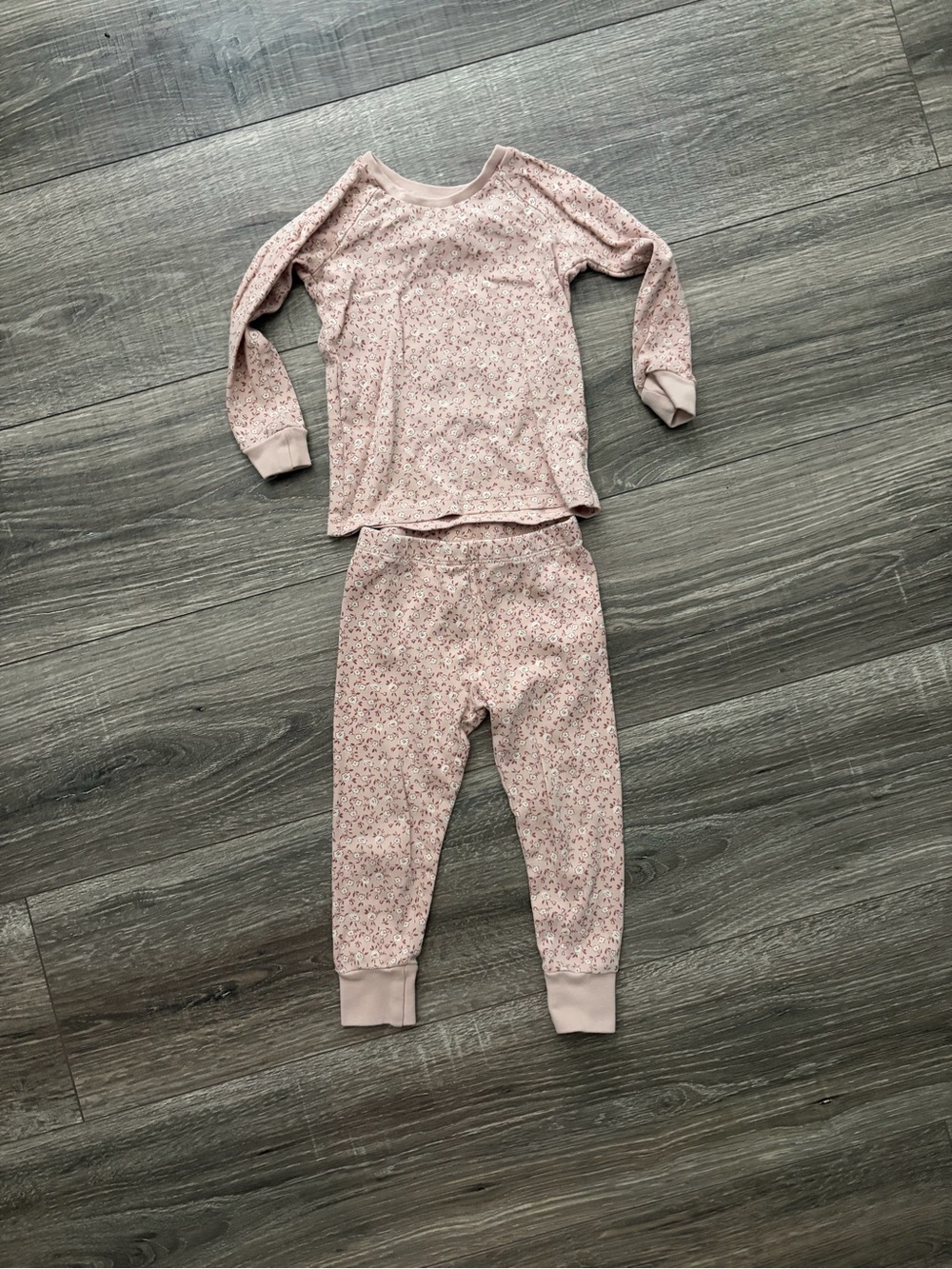 Organic Cotton Kids Floral Pink Long-Sleeve Pajama Set